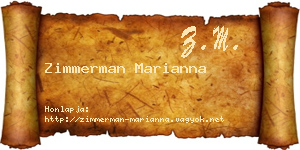 Zimmerman Marianna névjegykártya